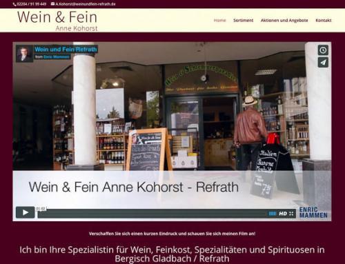 Website, Video, Grafikdesign für weinundfein-refrath.de